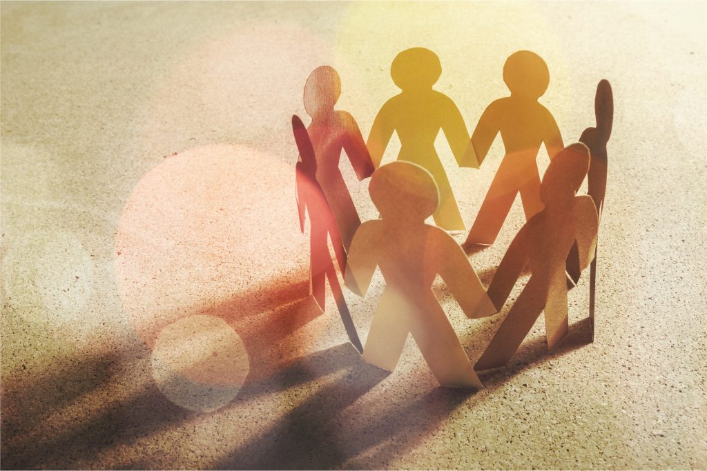 community stood around payroll solutions